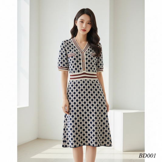 Diamond Knit Midi Dress