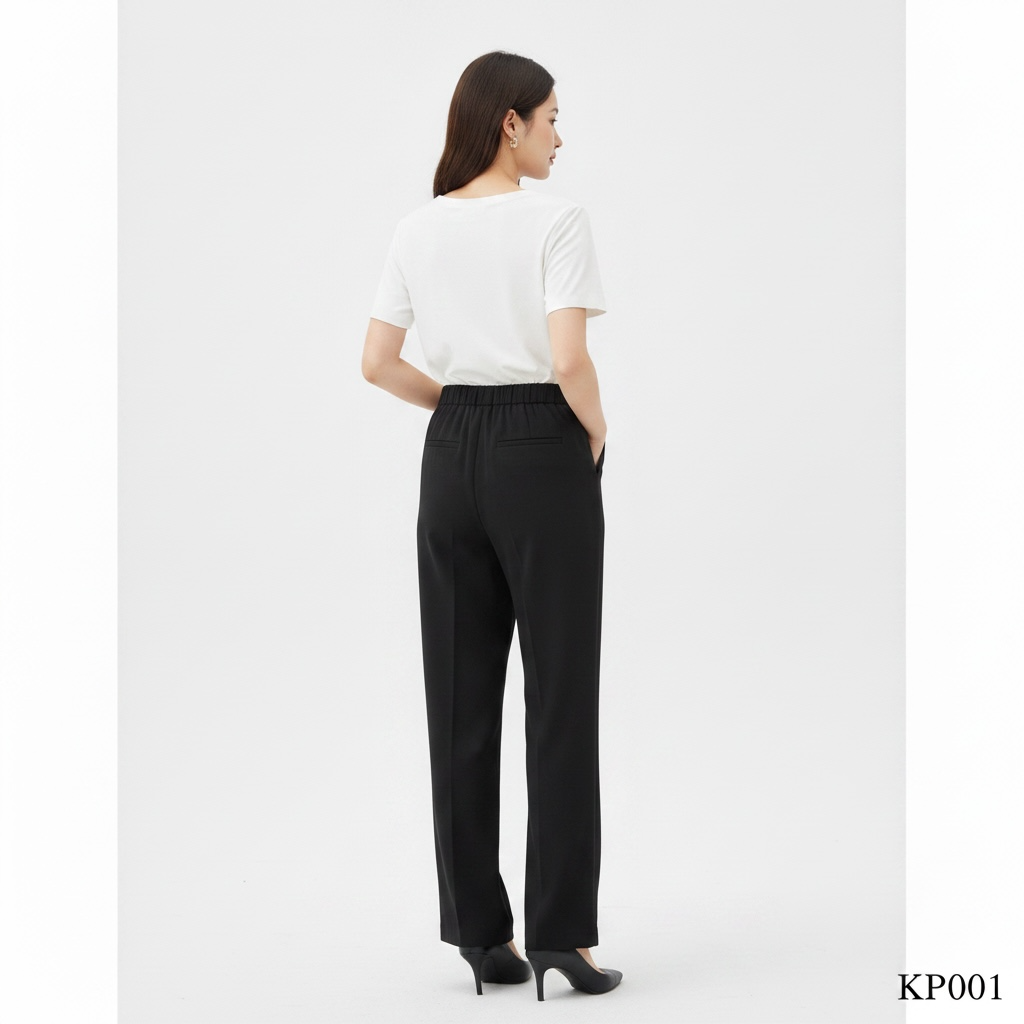Korean Straight Fit Pants - Black