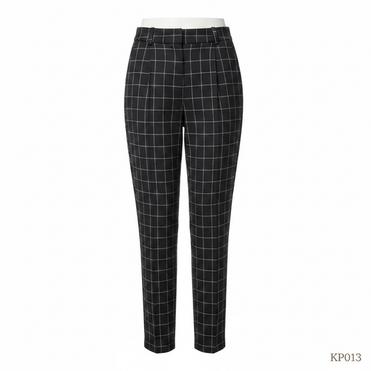 Black Checkered Formal Trousers