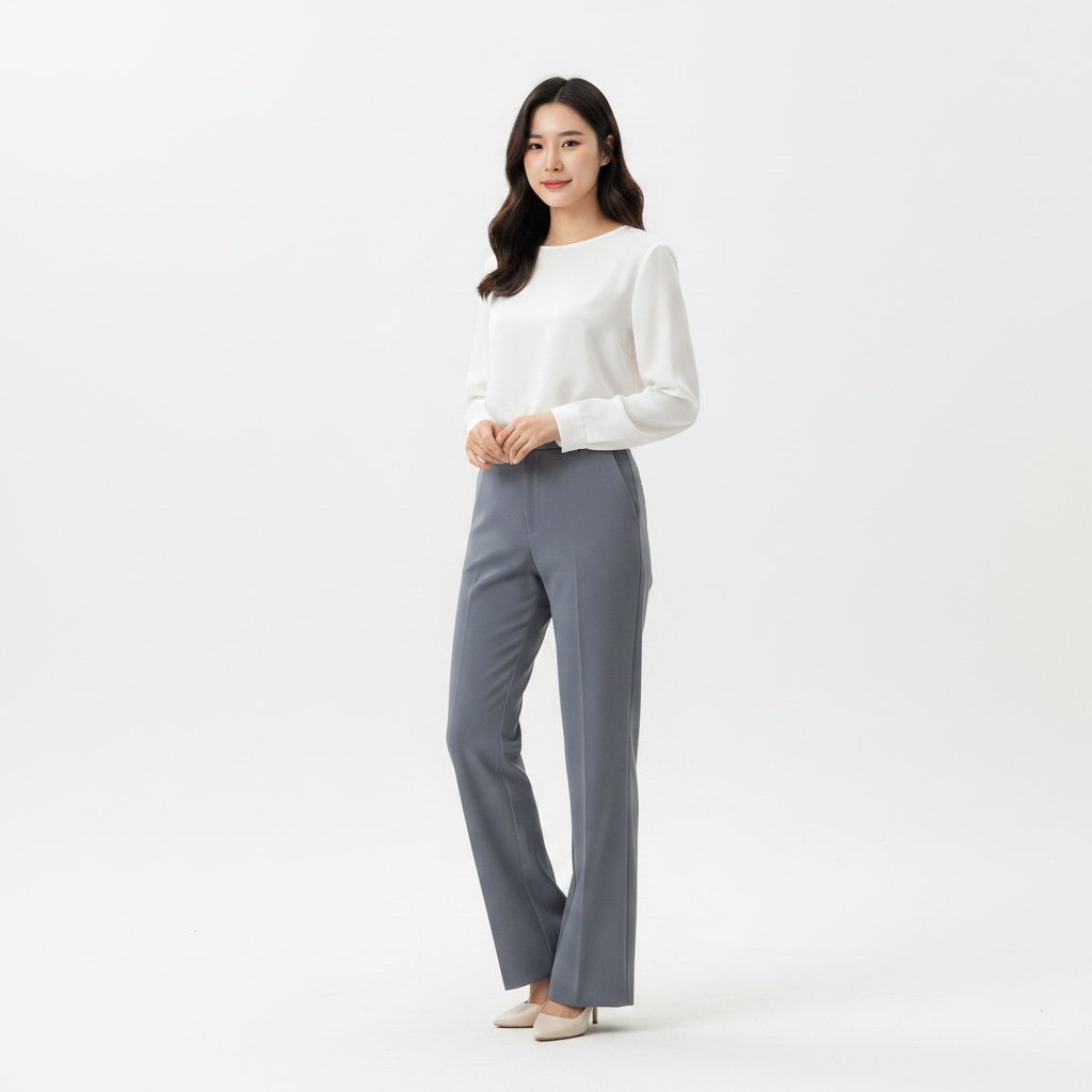 Grey Straight Fit Formal Trousers