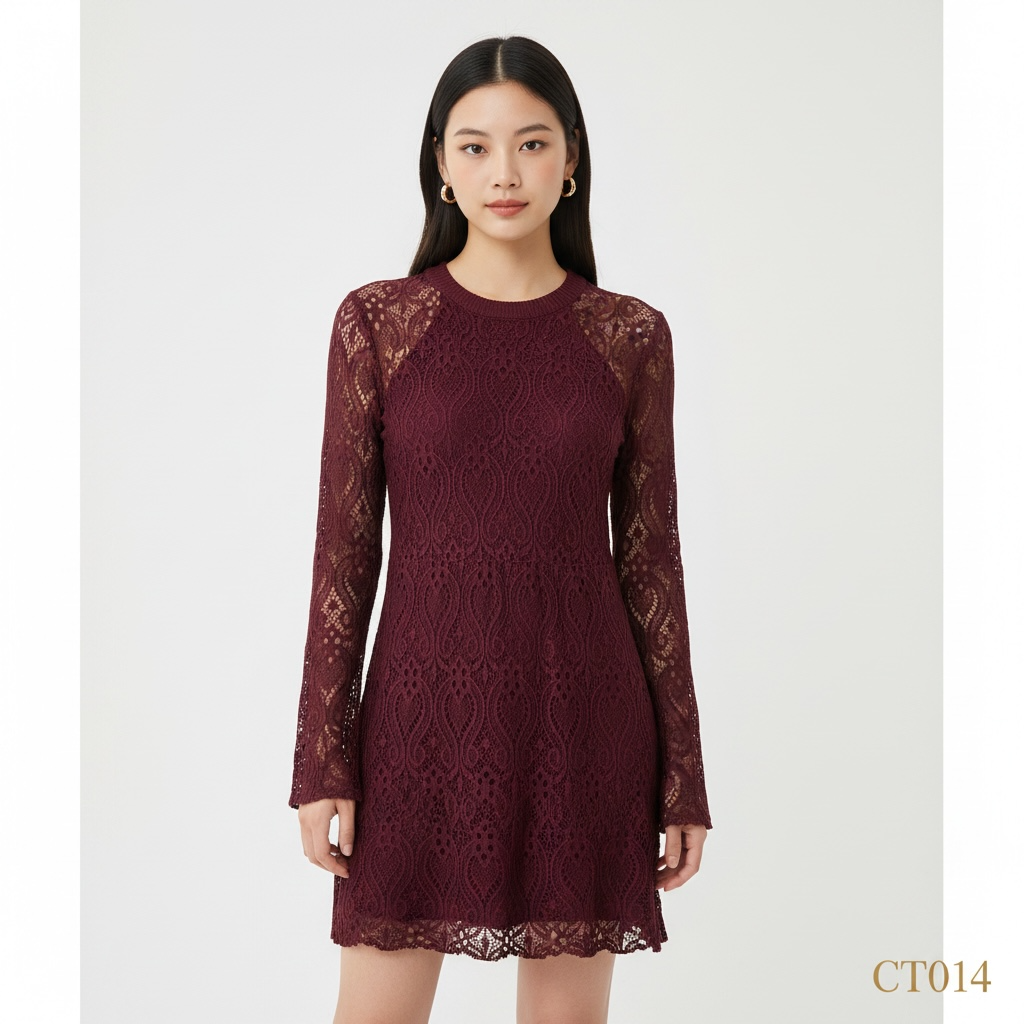 Red Crochet Lace Top | Korean Inspired Feminine Top