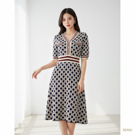 Diamond Knit Midi Dress
