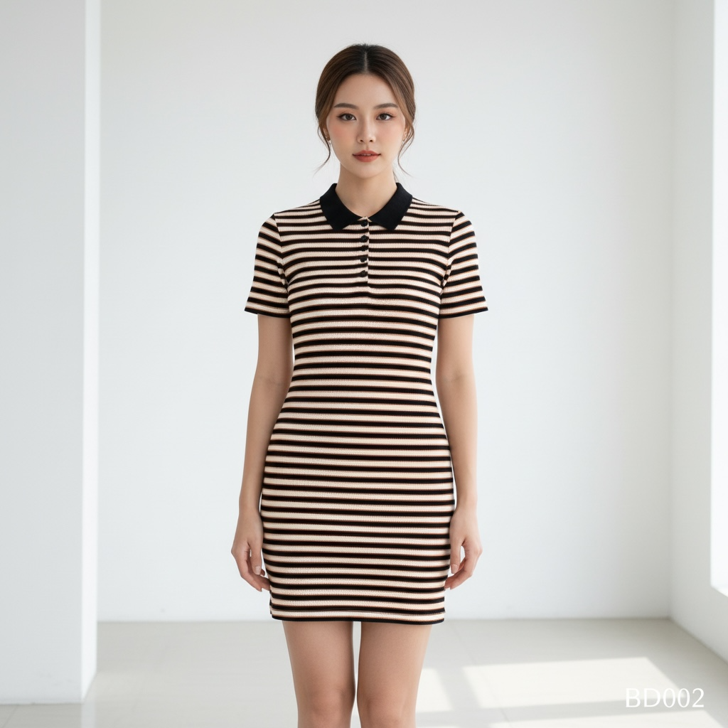 Paris Stripe Bodycon Dress