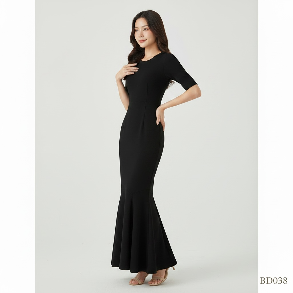 Black Mermaid Maxi Dress