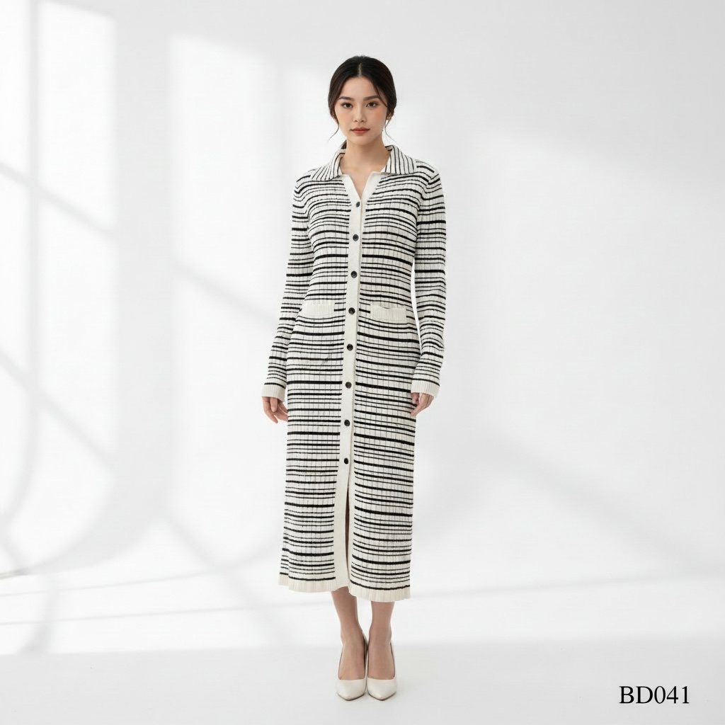 Striped Knit Maxi Dress