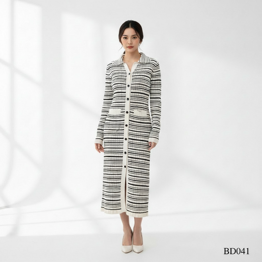 Striped Knit Maxi Dress