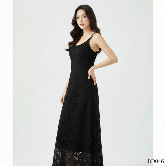 Black Lace Maxi Dress
