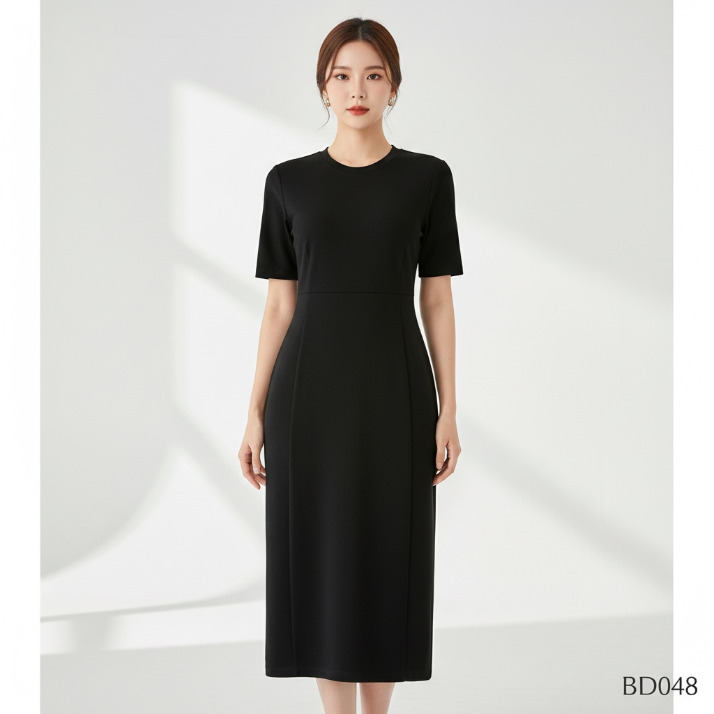 Classic Black Midi Dress
