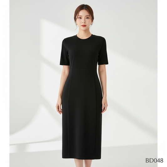 Classic Black Midi Dress