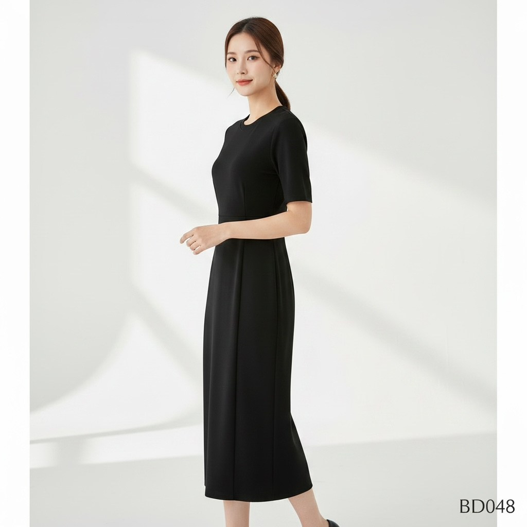 Classic Black Midi Dress