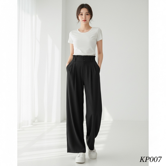 Classic Korean Wide-Leg Trousers