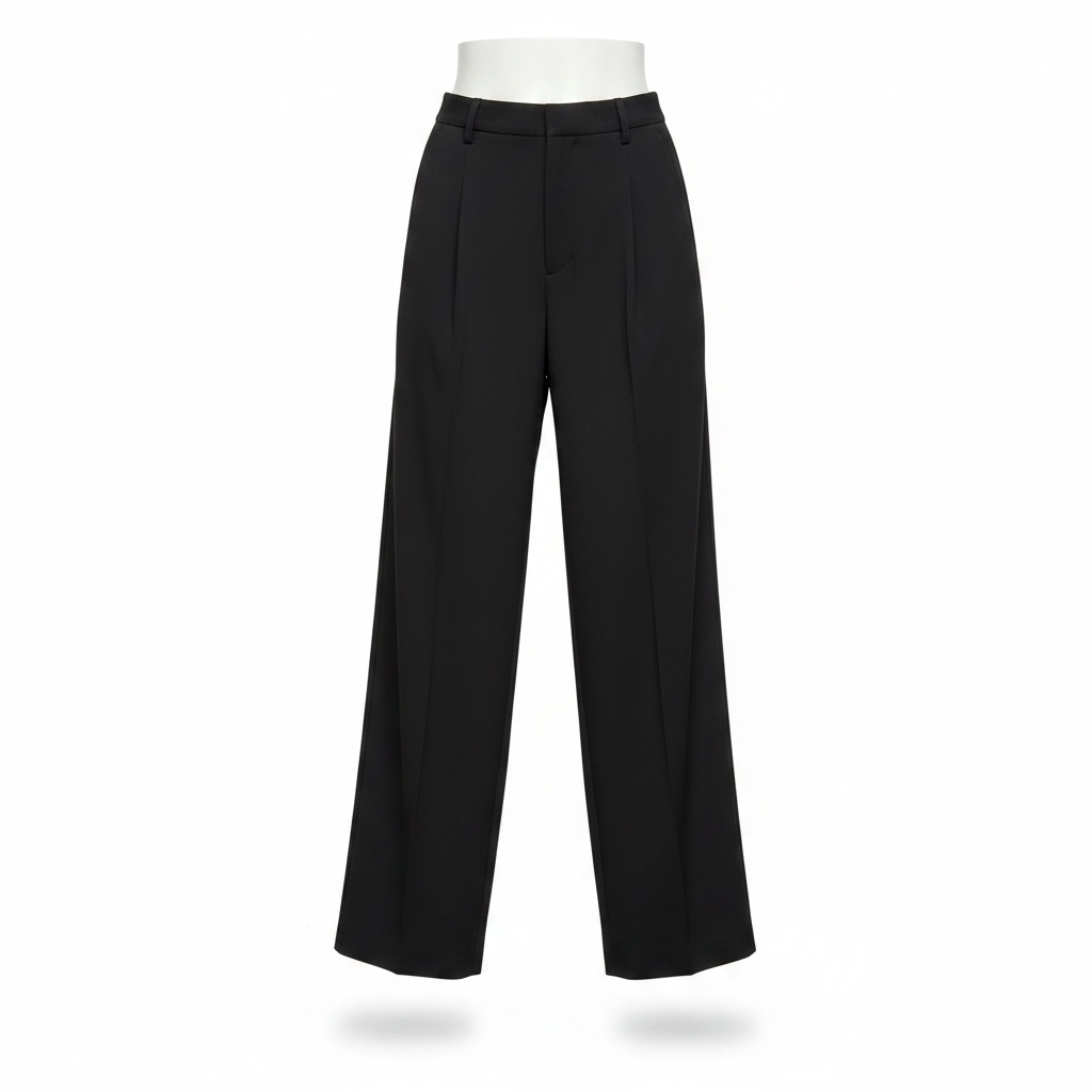 Korean Straight Fit Pants - Black