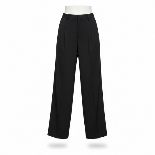 Korean Straight Fit Pants - Black