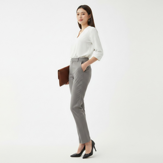 Sandal Beige Slim Fit Formal Trousers