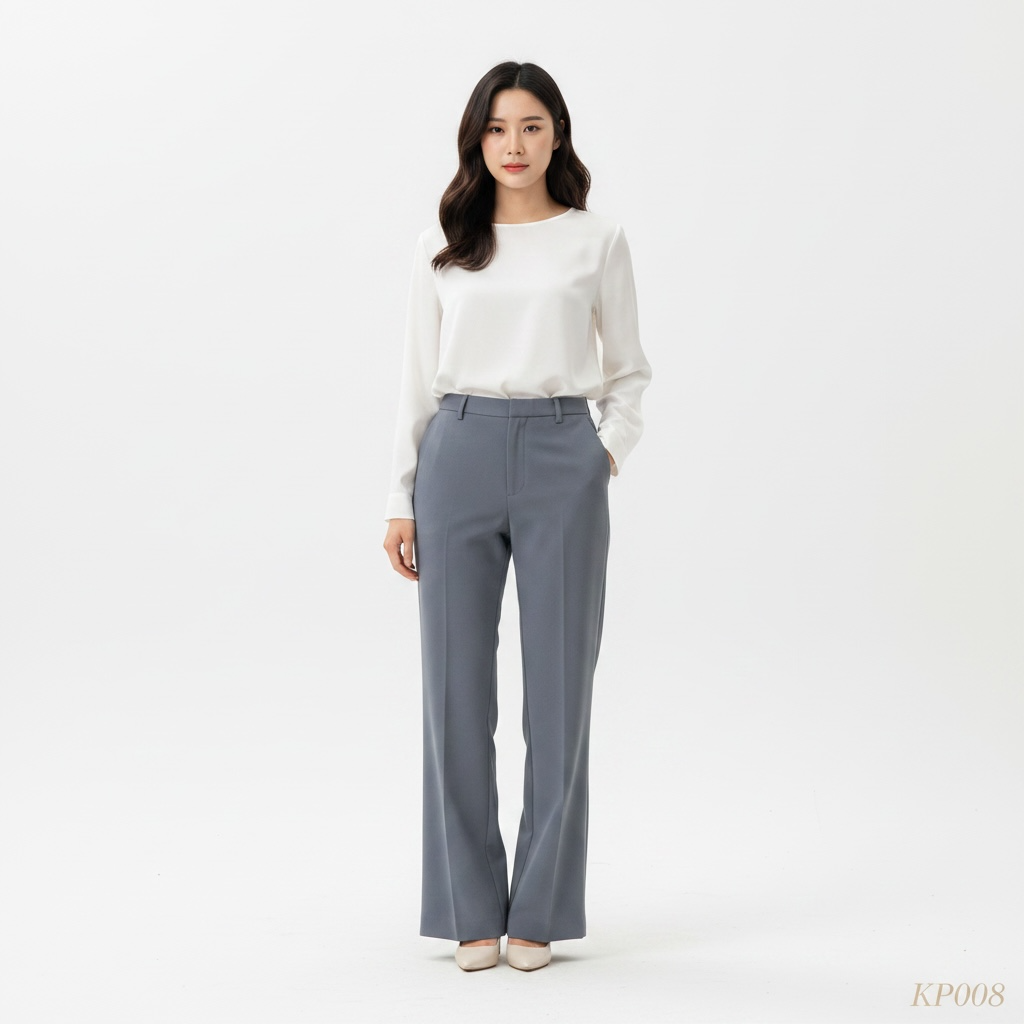 Grey Straight Fit Formal Trousers