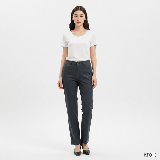 Korean Slim Fit Trousers (Grey)