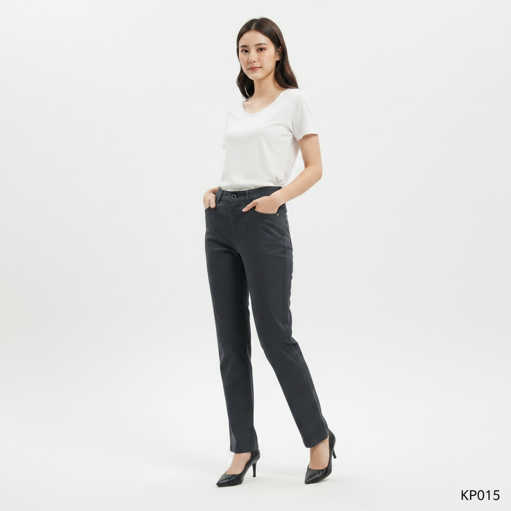 Korean Slim Fit Trousers (Grey)