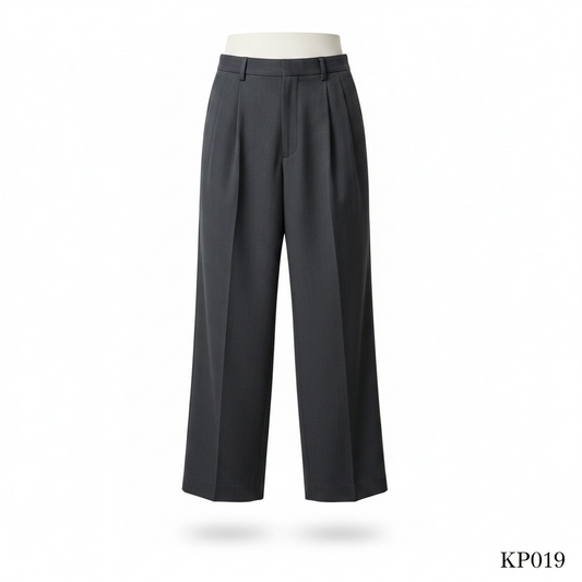 Korean Wide Leg Trousers (Grey)