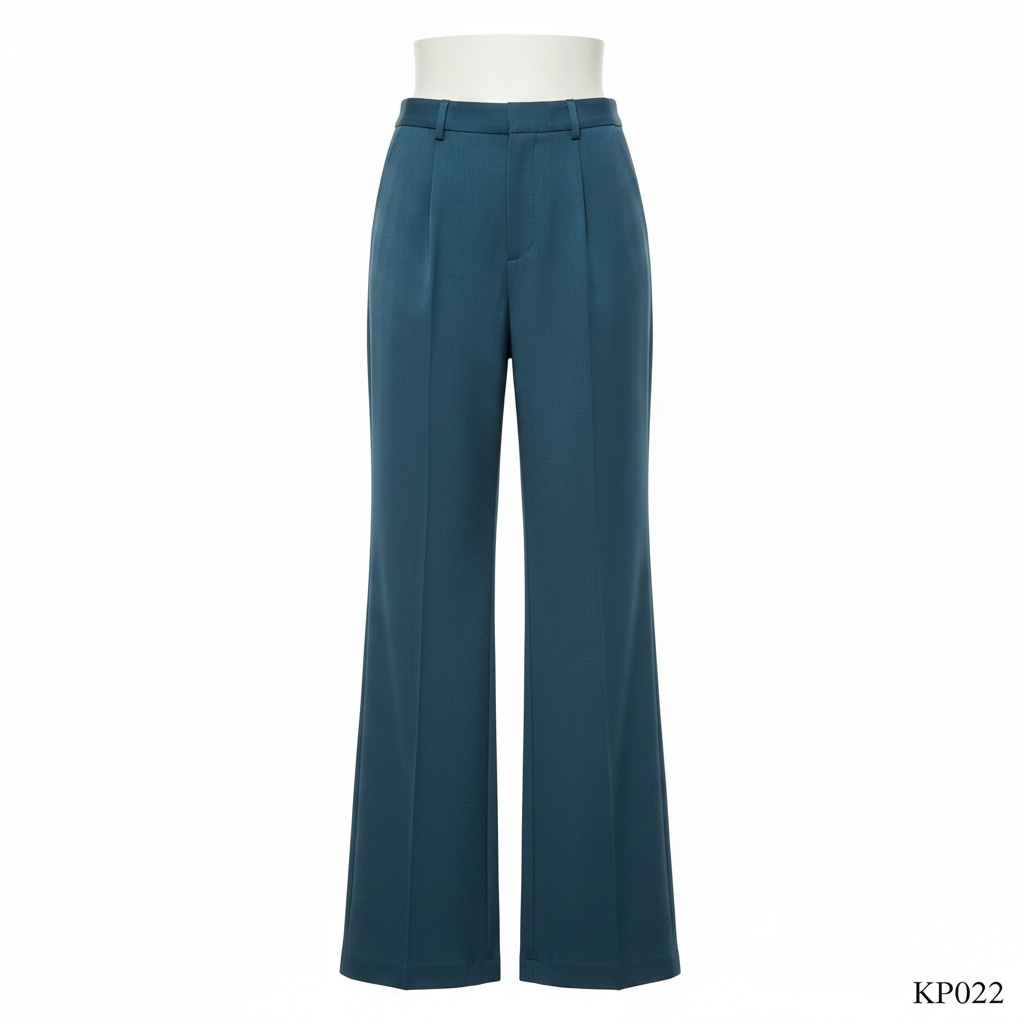 Korean Straight Fit Trousers (Blue)