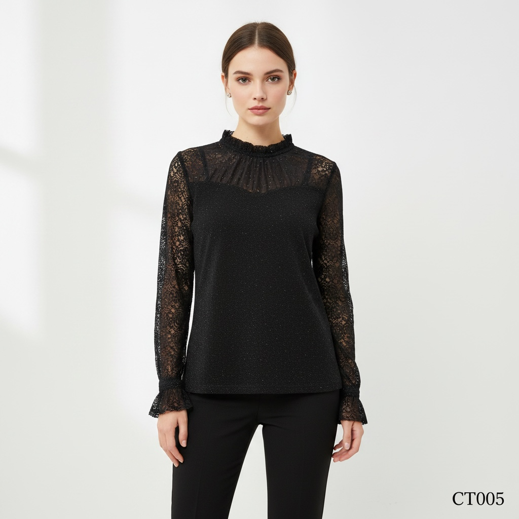 Midnight Sparkle Lace Top