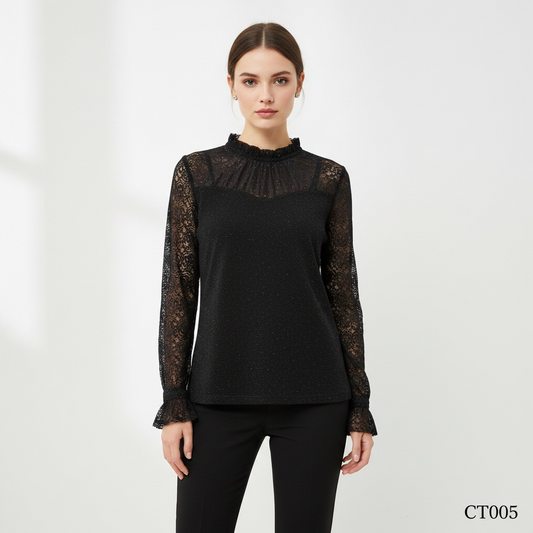 Midnight Sparkle Lace Top