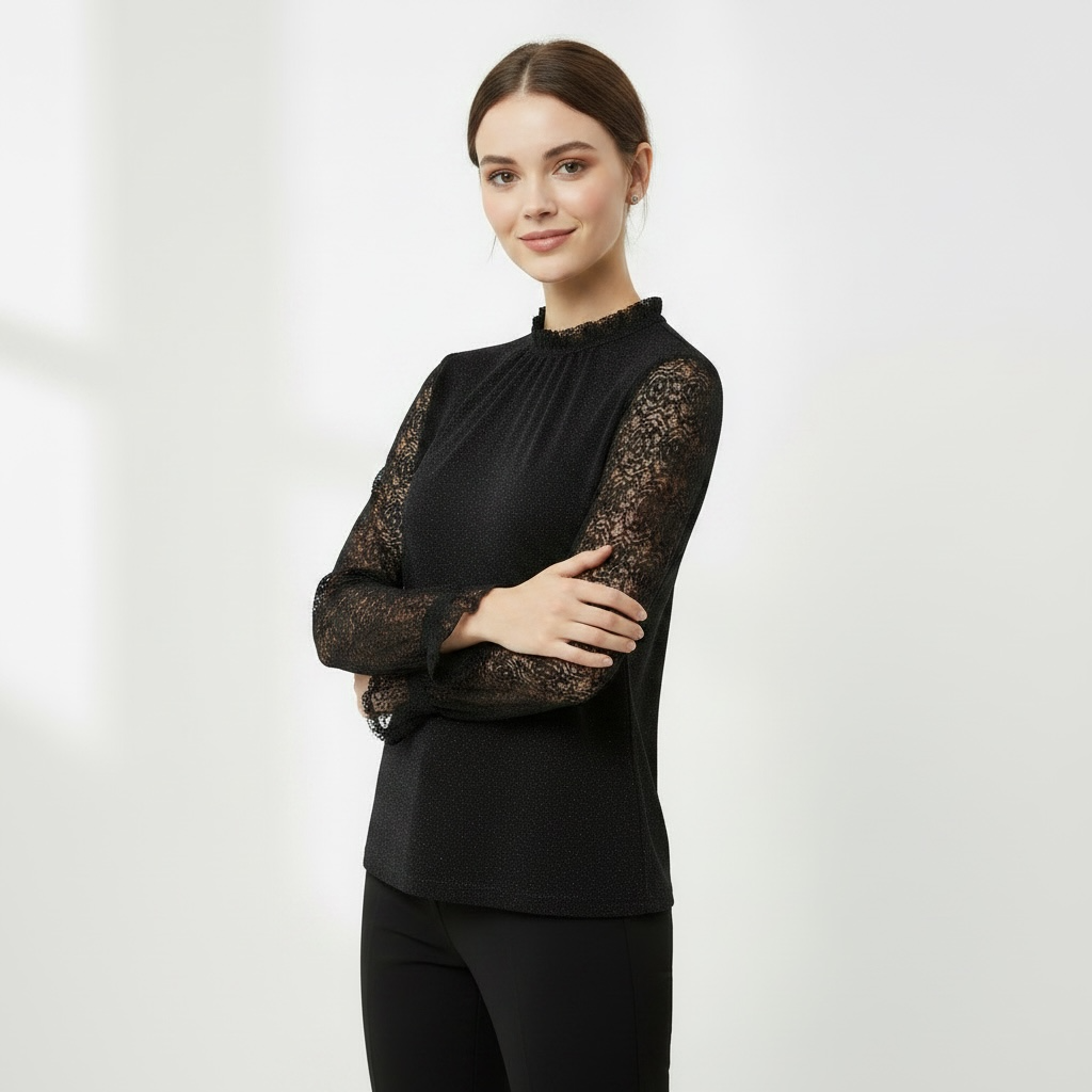 Midnight Sparkle Lace Top