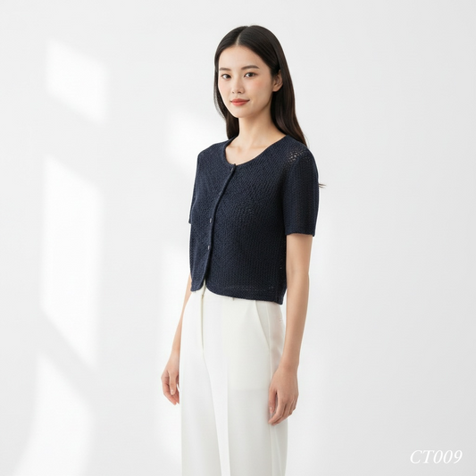 Navy Blue Knit Cardigan