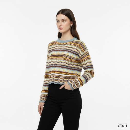 Multicolor Striped Knit Sweater