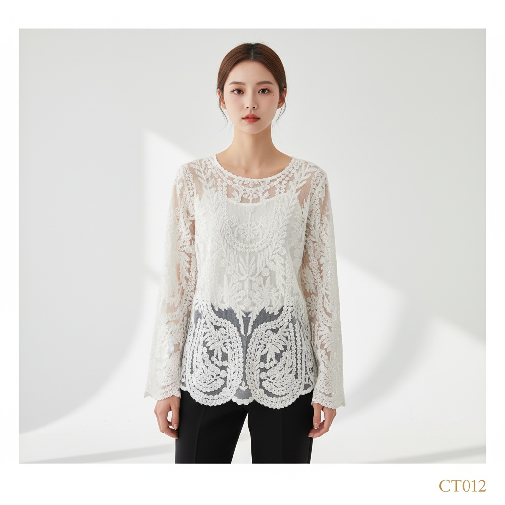 White Floral Lace Top