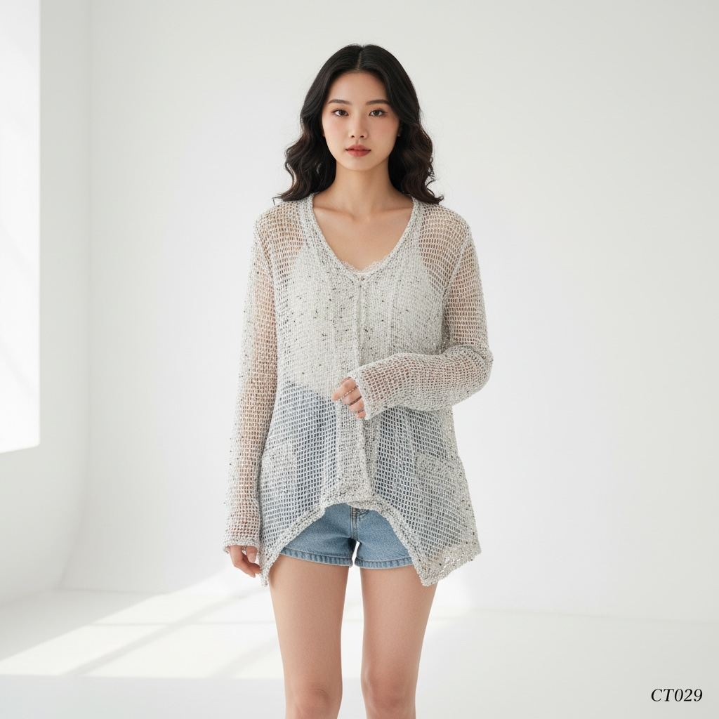 White Open Knit Shrug